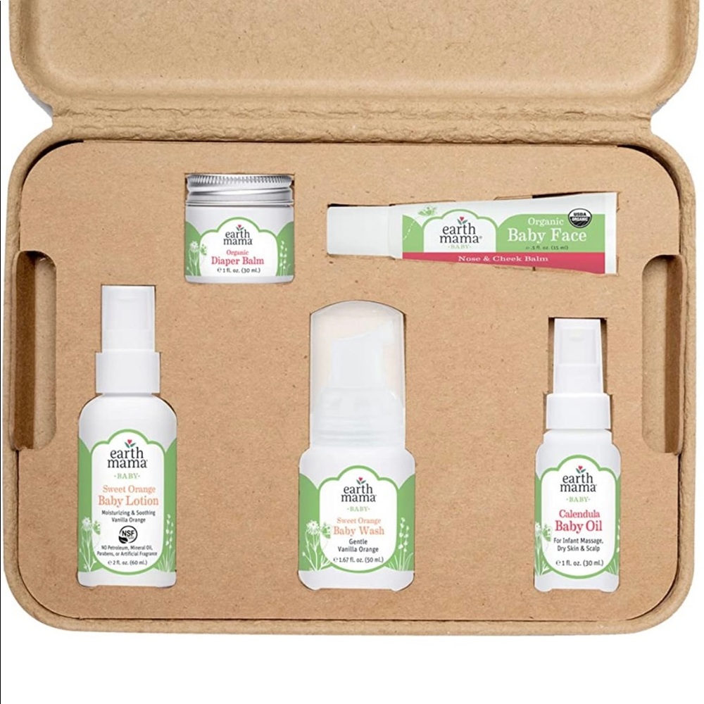 Earth Mama A Little Something for Baby Gift Set, Safe Skin Care Essentials